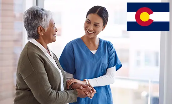 40-Hour Online Assisted Living Administrator Training Program 1 Medical Assistant helping elder woman - Colorado Program