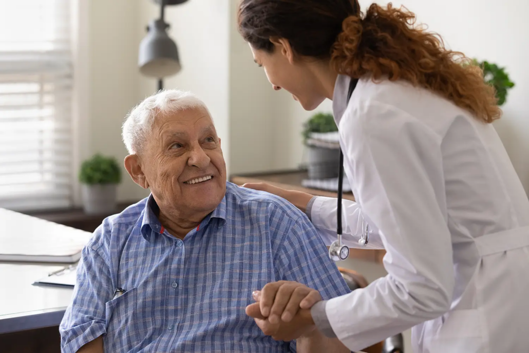 Elderly Gentleman with Nurse