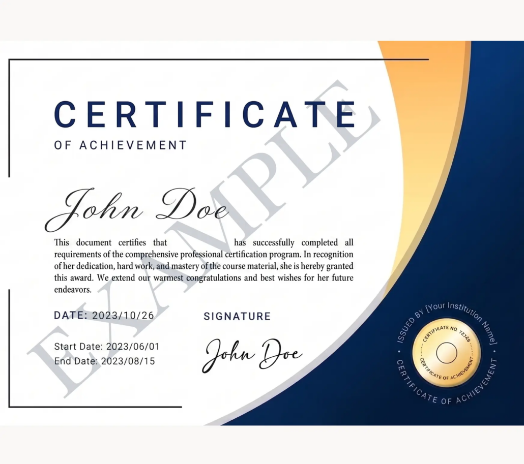 example certificate